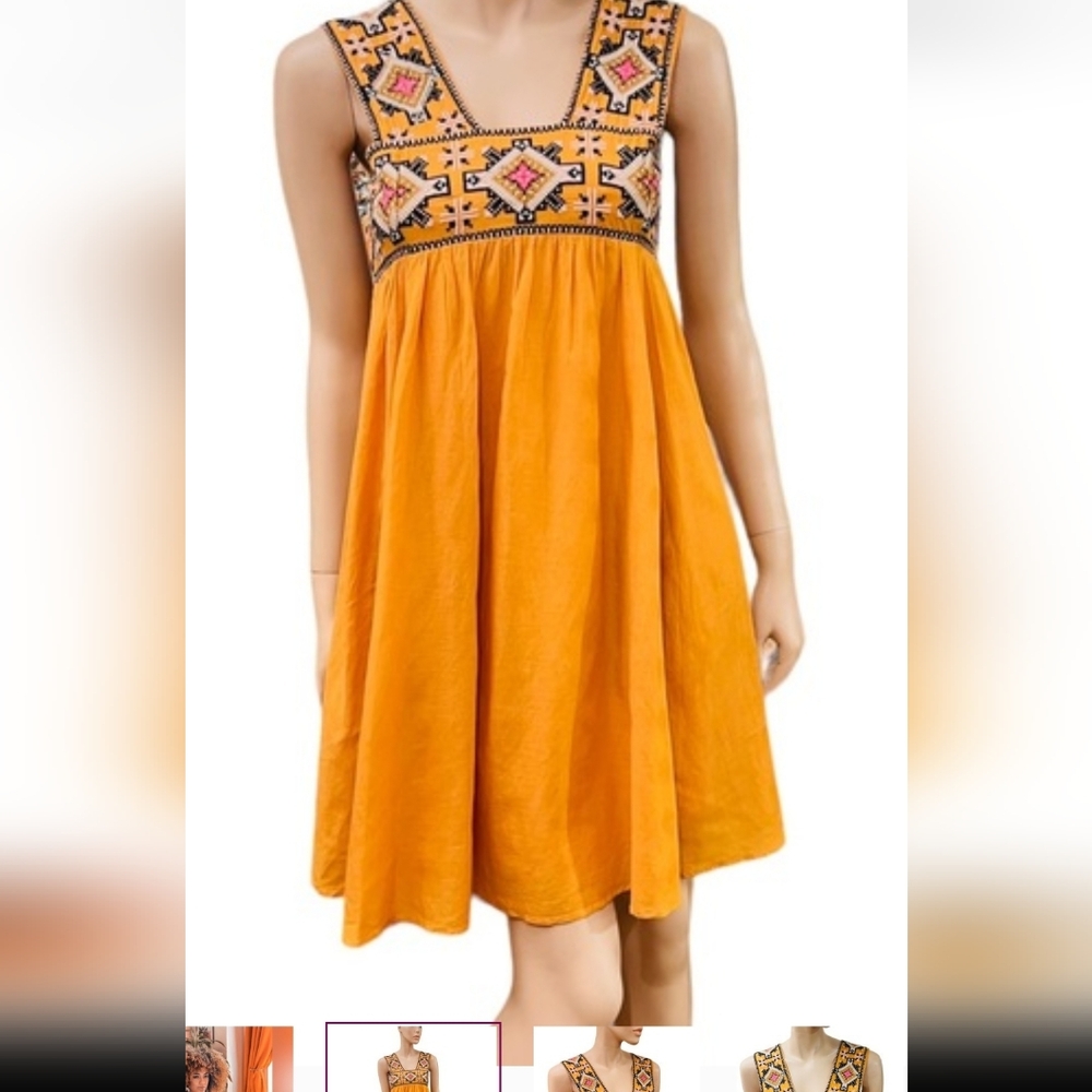 Anthropologie Teofila Embroidered Swing Dress (Size SP)